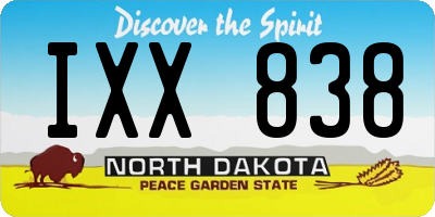 ND license plate IXX838