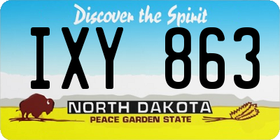 ND license plate IXY863