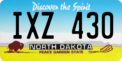 ND license plate IXZ430