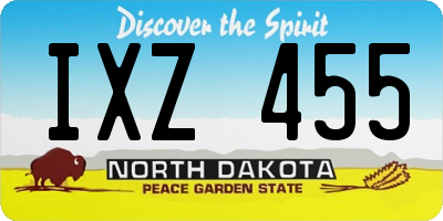 ND license plate IXZ455
