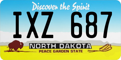 ND license plate IXZ687