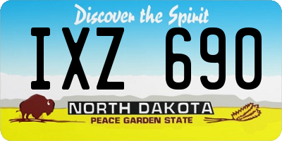 ND license plate IXZ690