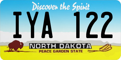 ND license plate IYA122