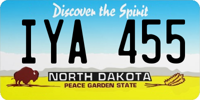 ND license plate IYA455