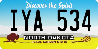 ND license plate IYA534