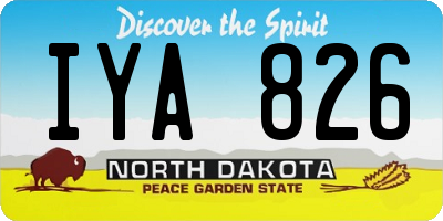 ND license plate IYA826