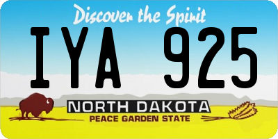 ND license plate IYA925