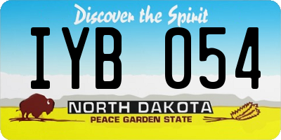 ND license plate IYB054