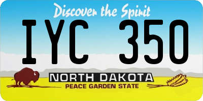 ND license plate IYC350
