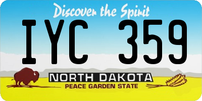 ND license plate IYC359