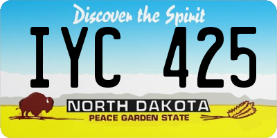 ND license plate IYC425