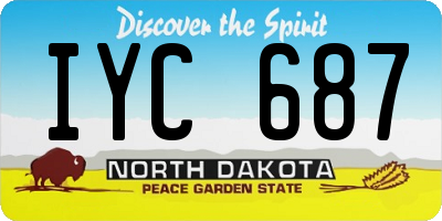 ND license plate IYC687