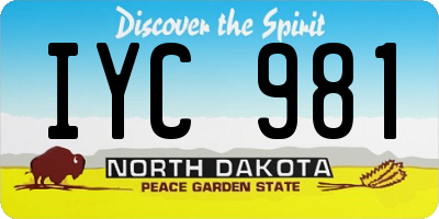 ND license plate IYC981