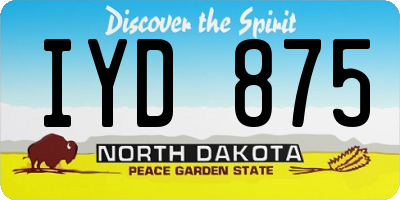 ND license plate IYD875