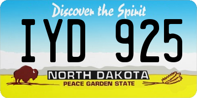 ND license plate IYD925