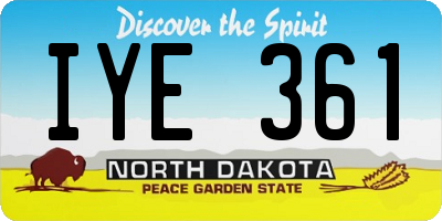 ND license plate IYE361