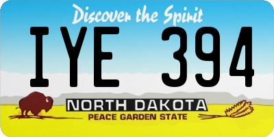 ND license plate IYE394