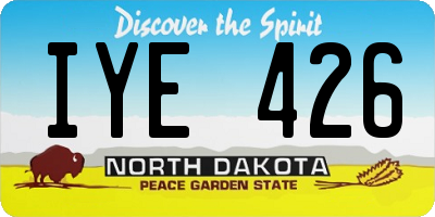 ND license plate IYE426