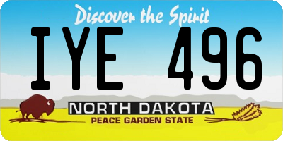 ND license plate IYE496