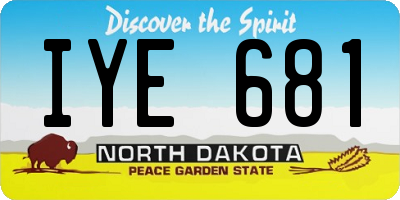 ND license plate IYE681
