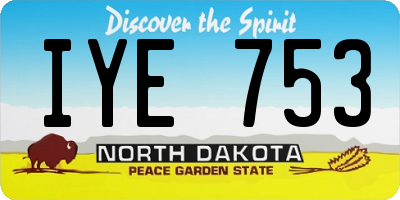 ND license plate IYE753