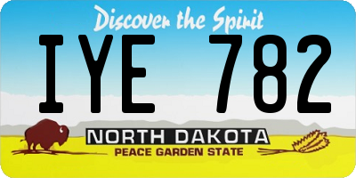 ND license plate IYE782