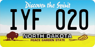 ND license plate IYF020