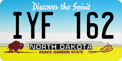 ND license plate IYF162