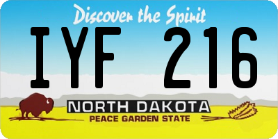 ND license plate IYF216