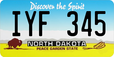 ND license plate IYF345