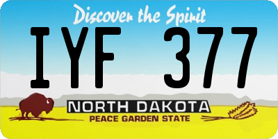 ND license plate IYF377