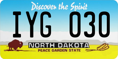 ND license plate IYG030