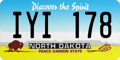 ND license plate IYI178