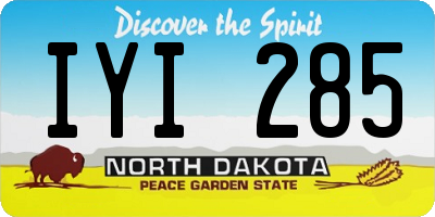ND license plate IYI285