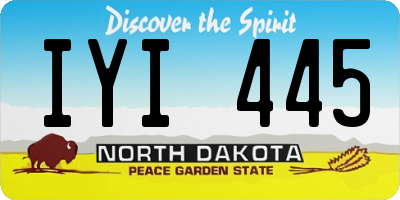 ND license plate IYI445