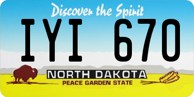 ND license plate IYI670
