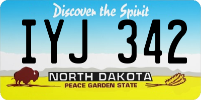 ND license plate IYJ342