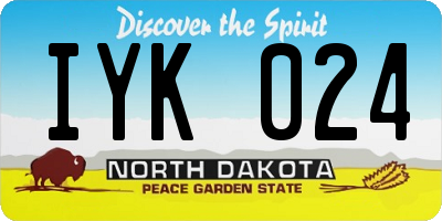 ND license plate IYK024