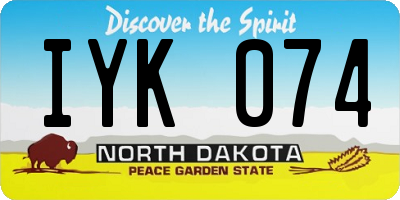 ND license plate IYK074