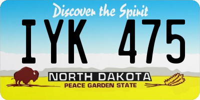 ND license plate IYK475