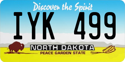 ND license plate IYK499