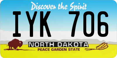 ND license plate IYK706