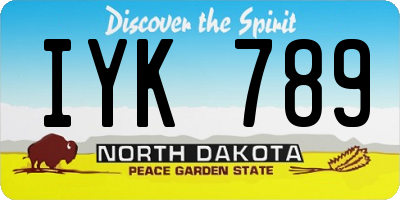 ND license plate IYK789