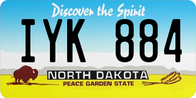 ND license plate IYK884