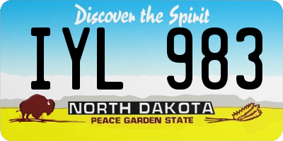 ND license plate IYL983
