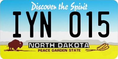 ND license plate IYN015
