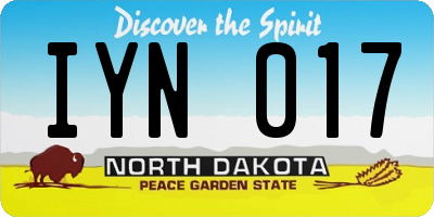 ND license plate IYN017