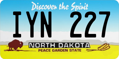 ND license plate IYN227