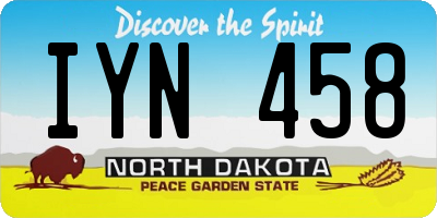 ND license plate IYN458