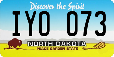 ND license plate IYO073